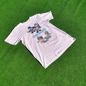 Smurf & Walking Dead Collab Mash-Up Adult M Zombie Humor Graphic Shirt Preowned